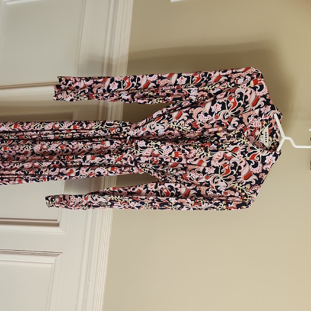 Boden Navy and Pink Floral Dress